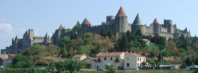 Borgmuren rundt om Carcassonne